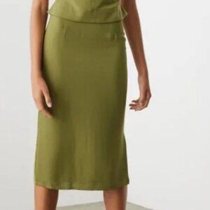 NWT Miaou Moni Skirt - Olive Green Midi Skirt
